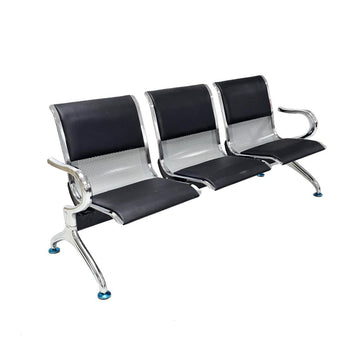 3-Seater Metal Waiting Chair with Sturdy 4-Leg Design