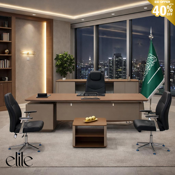 Elite Executive Office Desk Set – Modern CEO Manager Table with Side Cabinet & with Chairs and without Chairs | Luxury Wooden Office Furniture (Free installation and Delivery)