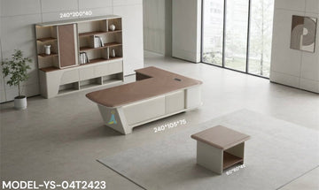 Executive Modern Office Desk Set with Storage Cabinet & Coffee Table – Model YS-04T2423