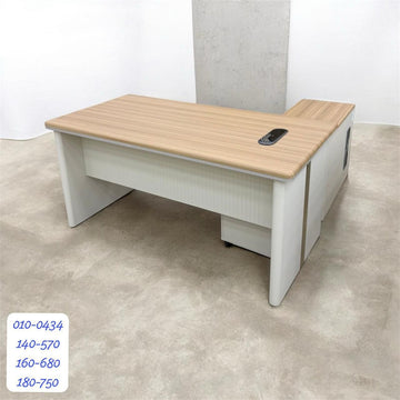 Modern Executive Office Desk with Side Return | Wooden Finish | Cable Management | Free Delivery & Installation