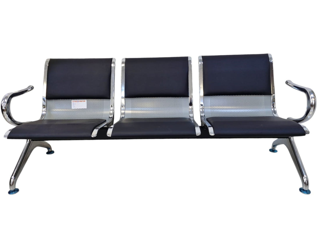 3-Seater Metal Waiting Chair with Sturdy 4-Leg Design