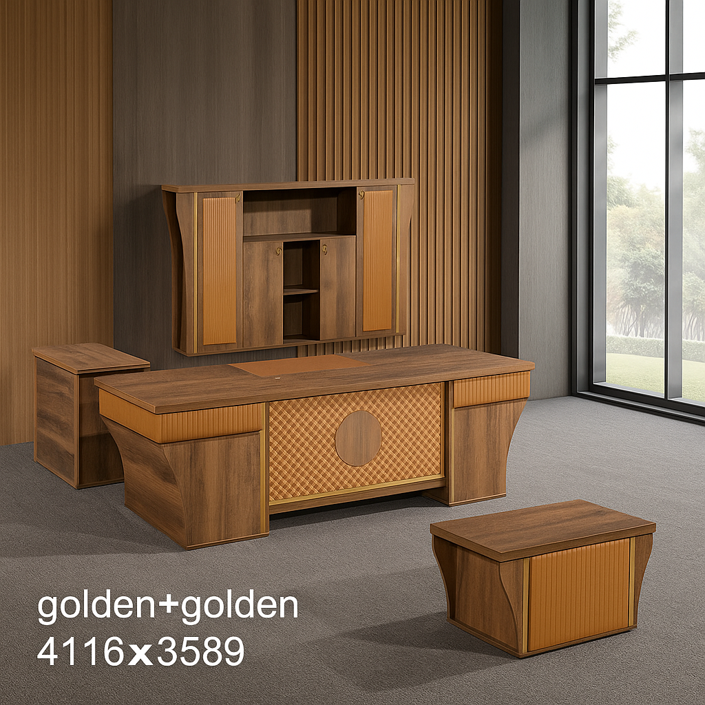 Executive Wooden Office Desk Set