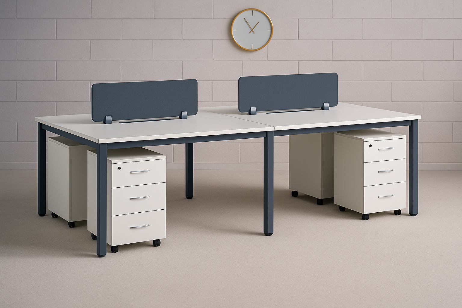 Wk778 Four-Seater Office Workstation – Sleek & Functional Design