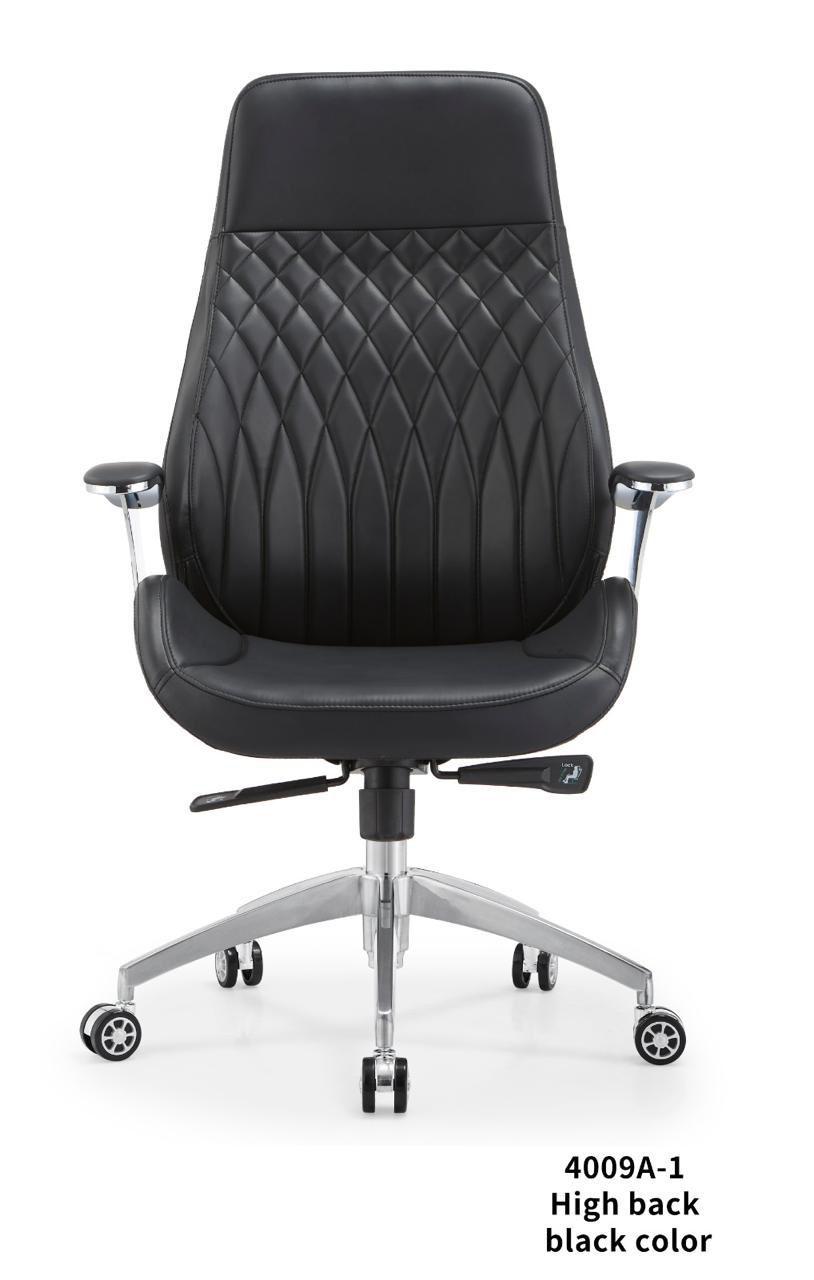 4009A-1 Executive High Back Leather Office Chair – Diamond-Stitch Black