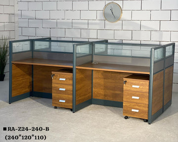 Modern 4-Person Office Workstation – RA-Z24-240-B
