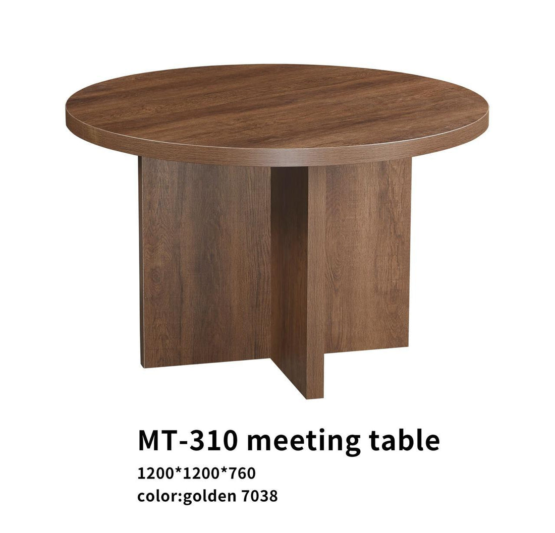 MT-310 Round Meeting Table – Golden 7038 Finish (1200×1200×760 mm)