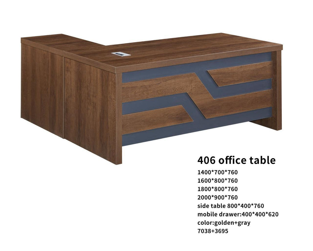Model 406 Executive Office Table – Golden & Gray