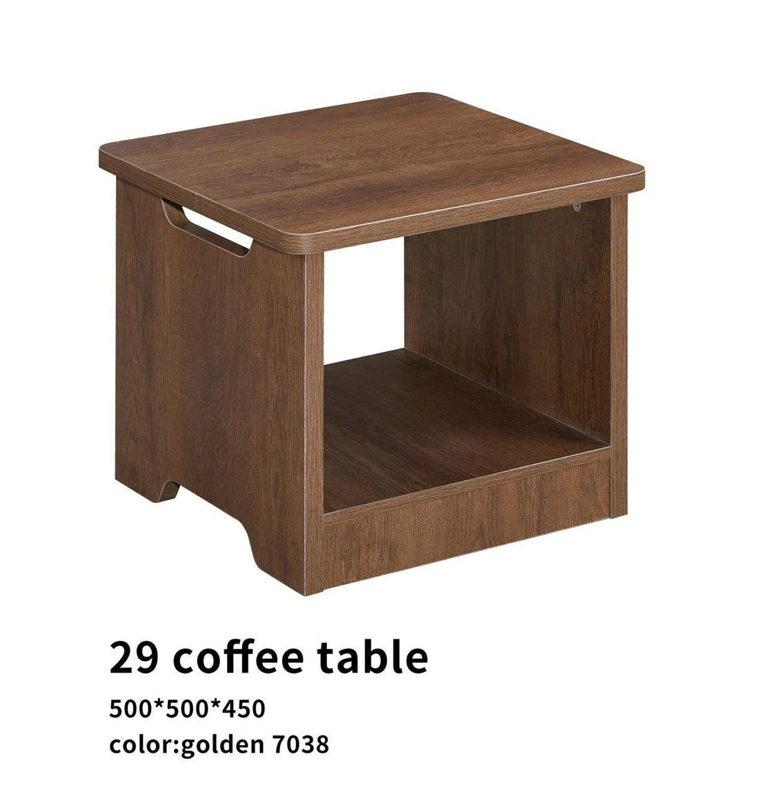 29 Compact Coffee Table – Golden 7038 Finish (500×500×450 mm)
