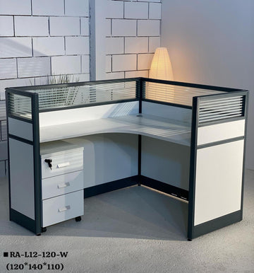 RA-L12-120-W Modern Office Cubicle Workstation