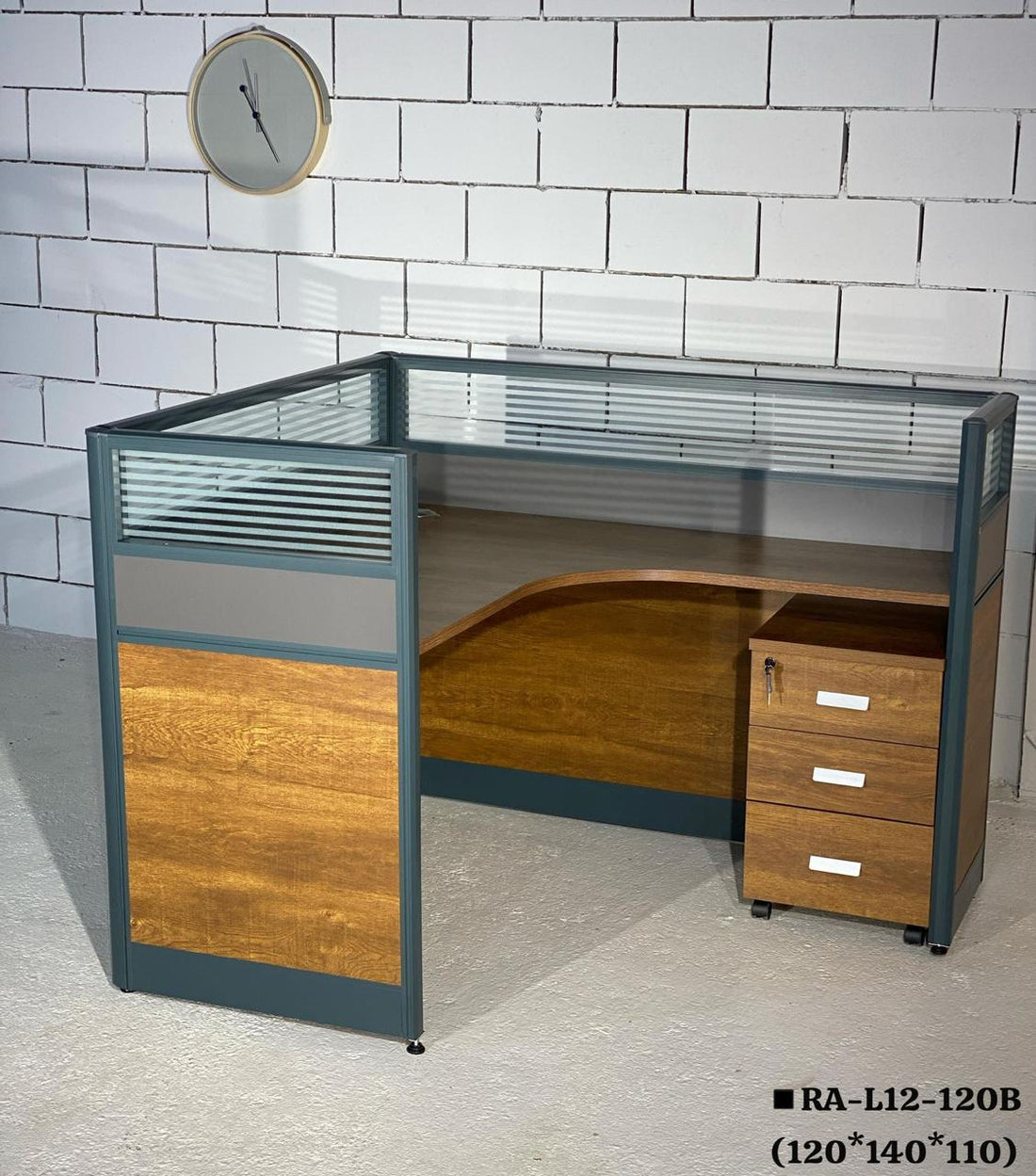 RA-L12-120-W Modern Office Cubicle Workstation