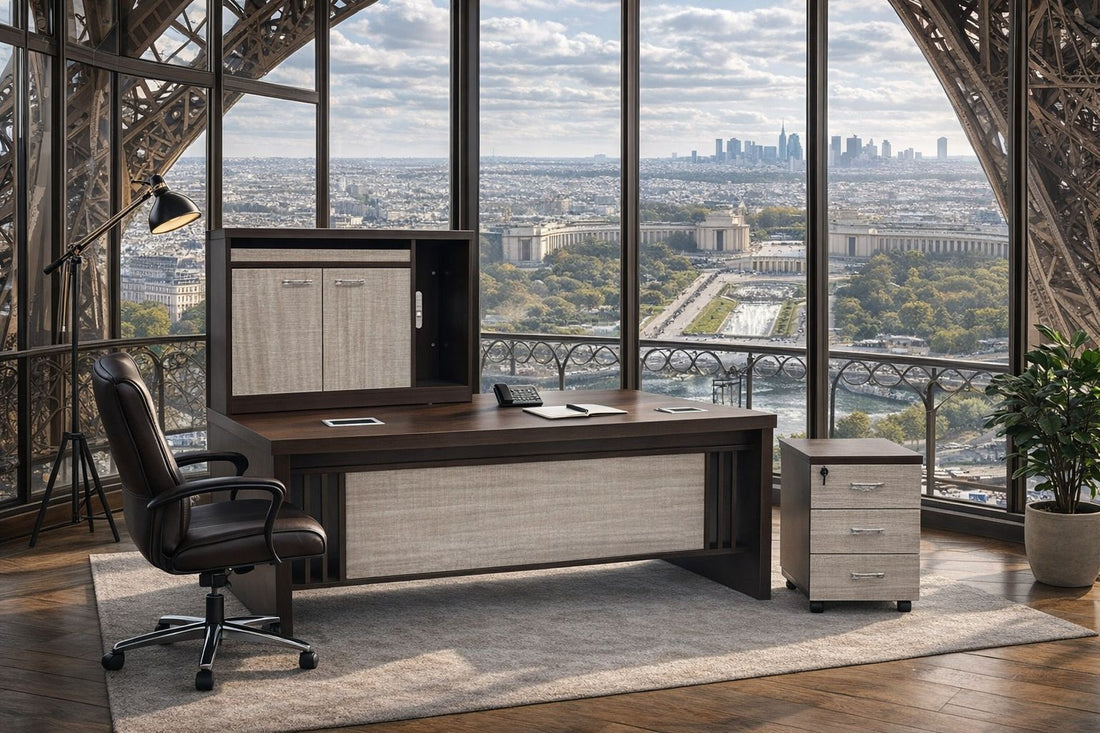 Elite Furniture Executive Office Series – Premium L-Shaped & Hutch Desk Collections – Heavy-Duty Professional Workstations with Locking Storage – Includes FREE Professional Assembly & Free Shipping