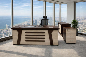 Elite Furniture Executive Office Series – Modern L-Shaped & Hutch Desk Workstations with Locking Storage – Includes FREE Professional Assembly & Free Shipping