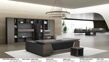 Luxury Executive Office Desk Set with Storage Cabinet & Modern Design – Premium Workspace Solution