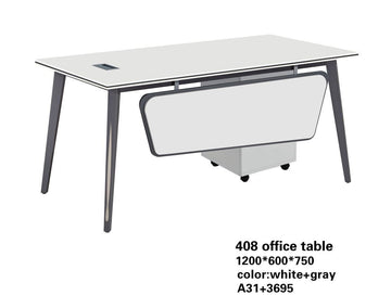 120cm Modern Office Desk with Modesty Panel & Mobile Drawer Cabinet