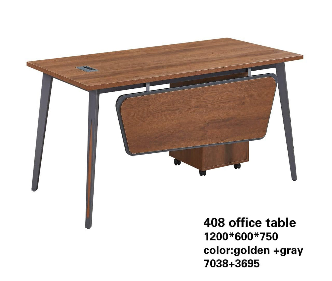 120cm Modern Office Desk with Modesty Panel & Mobile Drawer Cabinet