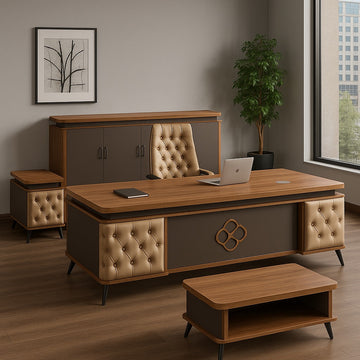 New Office desk set brown and gray color 160cm
