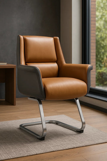 Ergonomic Leather Office Visitor Chair – Model D121C (LB-5 + LB-20)