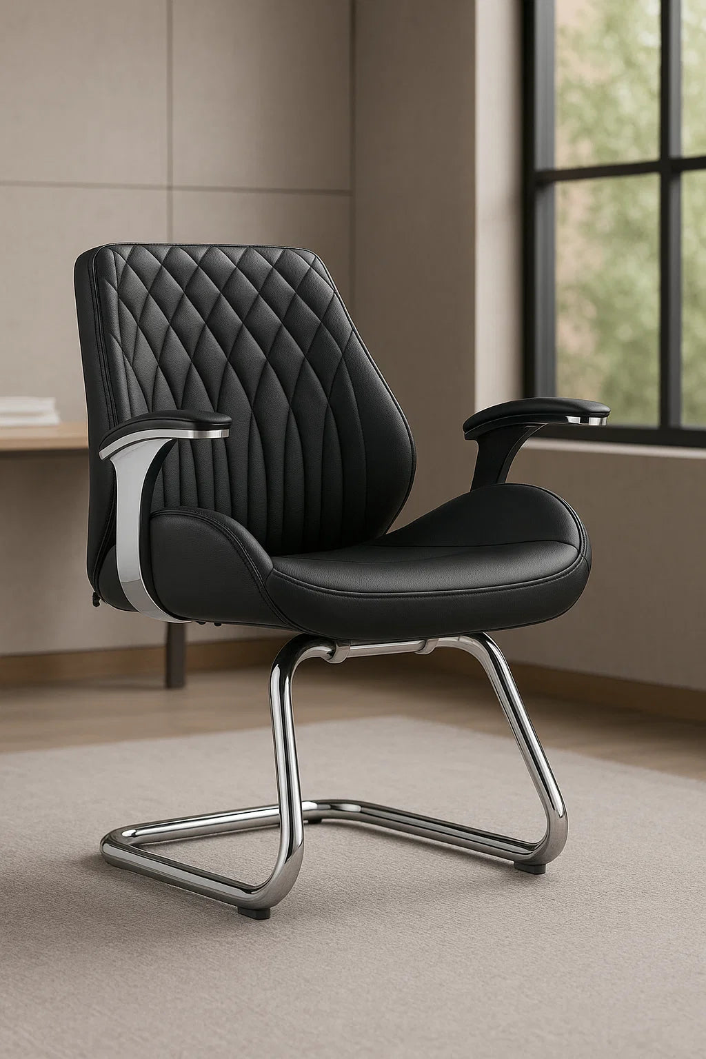 Modern Black Visitor Chair – Model 4009C-1