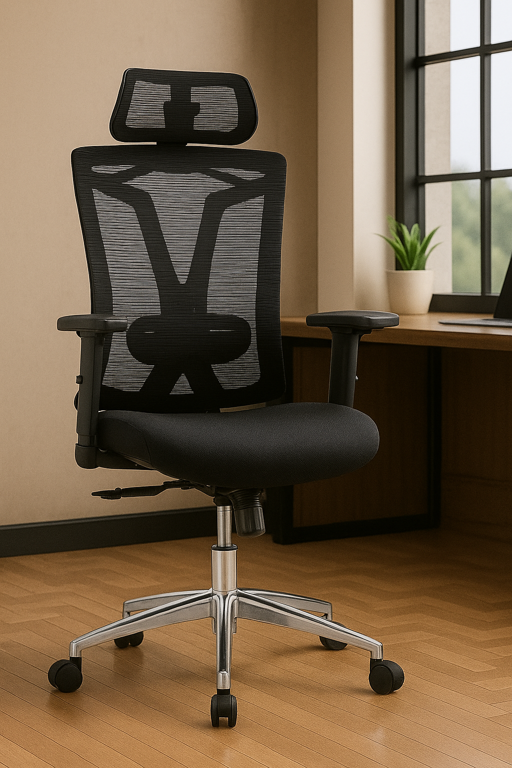 Premium Ergonomic Mesh Office Chair – High Back Executive Design (Black)